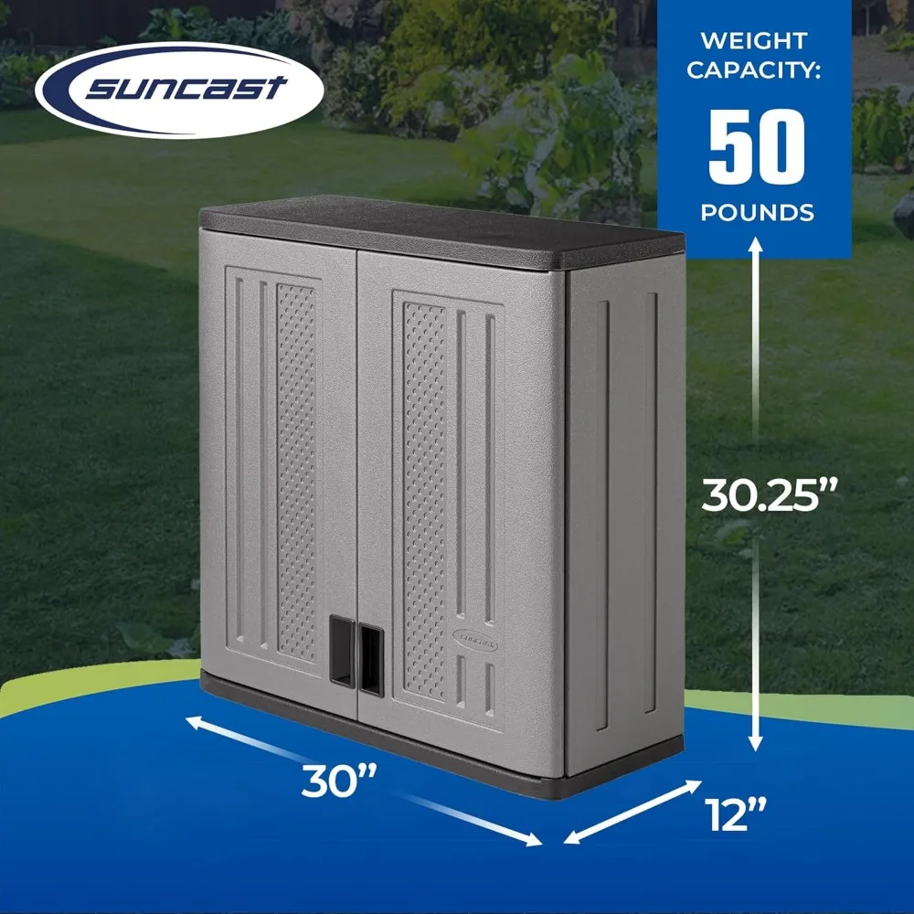 Cabinet-Resin Construction for Wall Mounted Garage Storage, 30.25" Organizer, Silver/Platinum 3