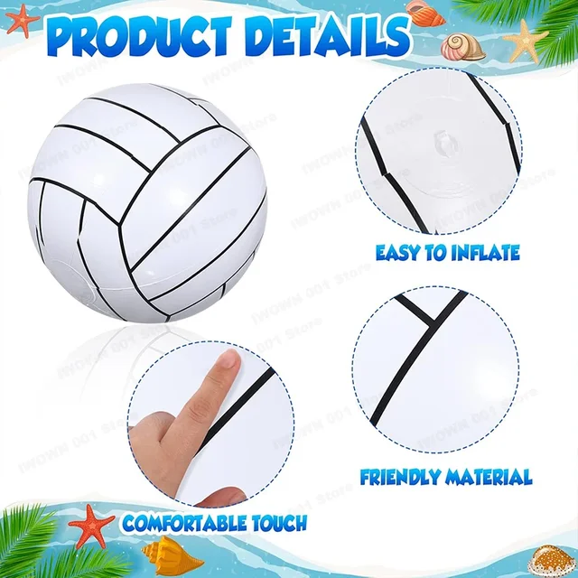 Inflatable Sports Balls Set Football Baseball Basketball Summer Beach Pool Party Toys for Kids Outdoor Water Play 5