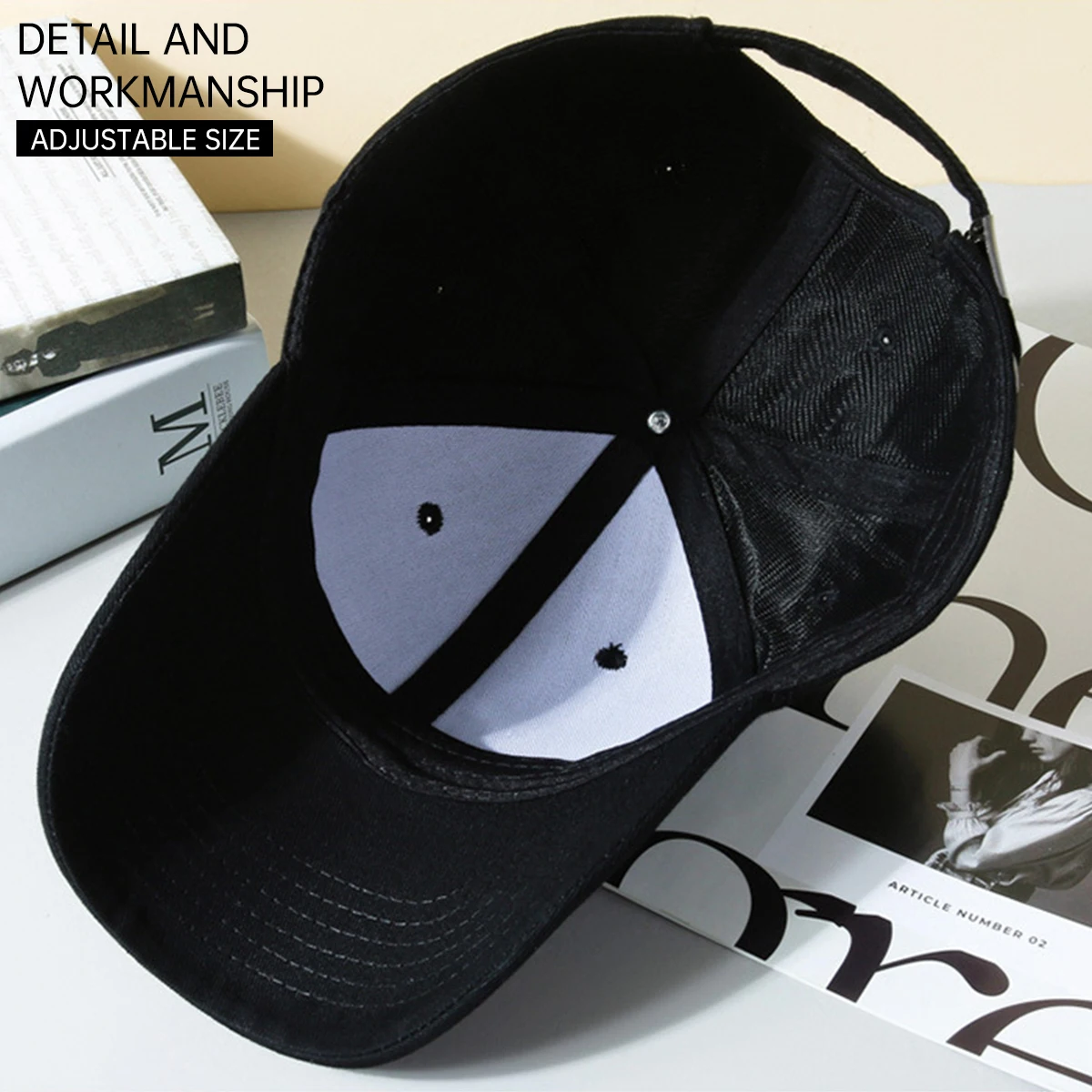 Hat with a Large Head Circumference That Makes the Face Look Smaller, Hard-Brimmed Baseball Cap for Women, Wide Brim Suitable for Large Faces, Enlarged and Deepened Duckbill Cap