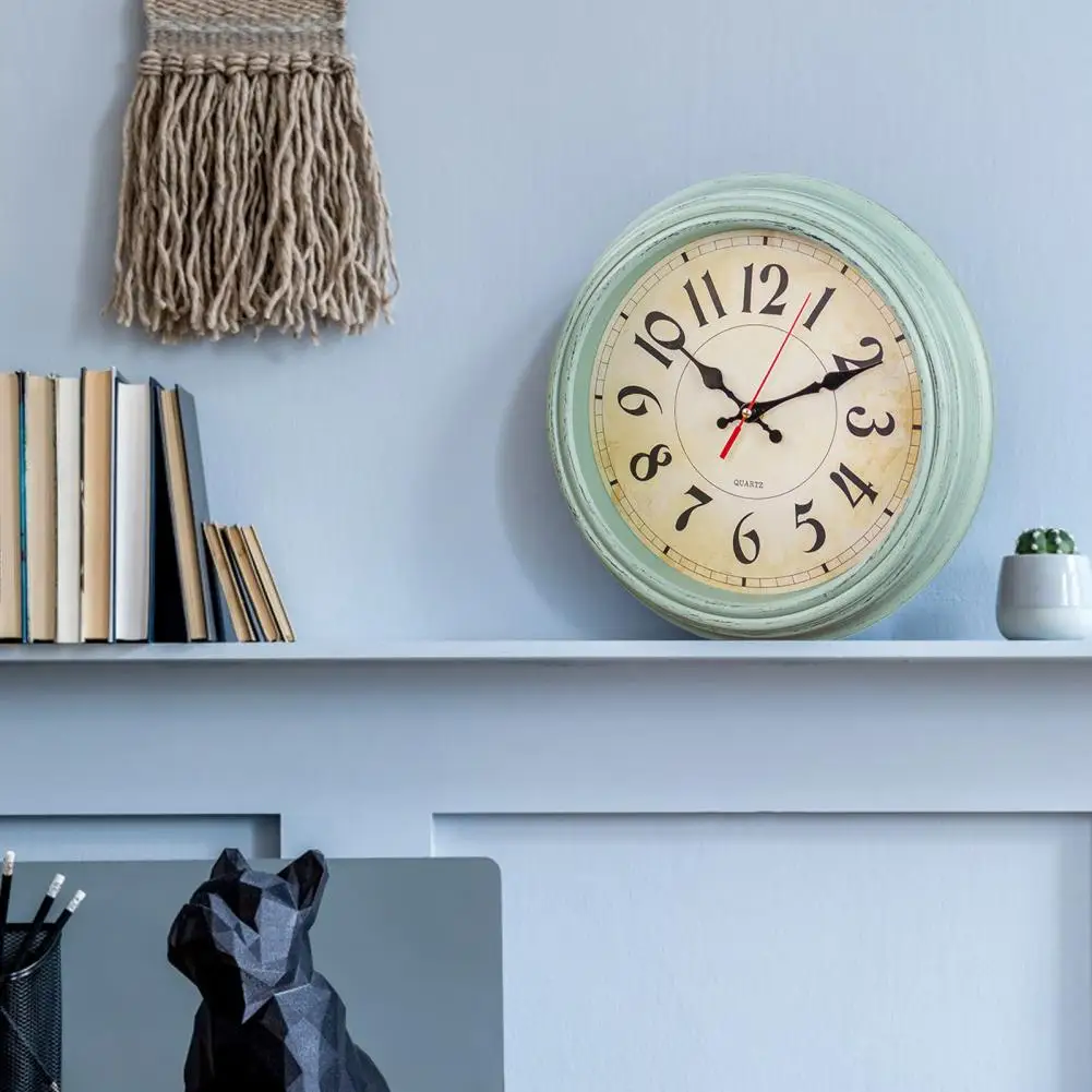 Easy Installation Wall Clock 12-inch Round Clock Vintage Hanging Silent Non-ticking 12 Inch Wall for Home Decoration