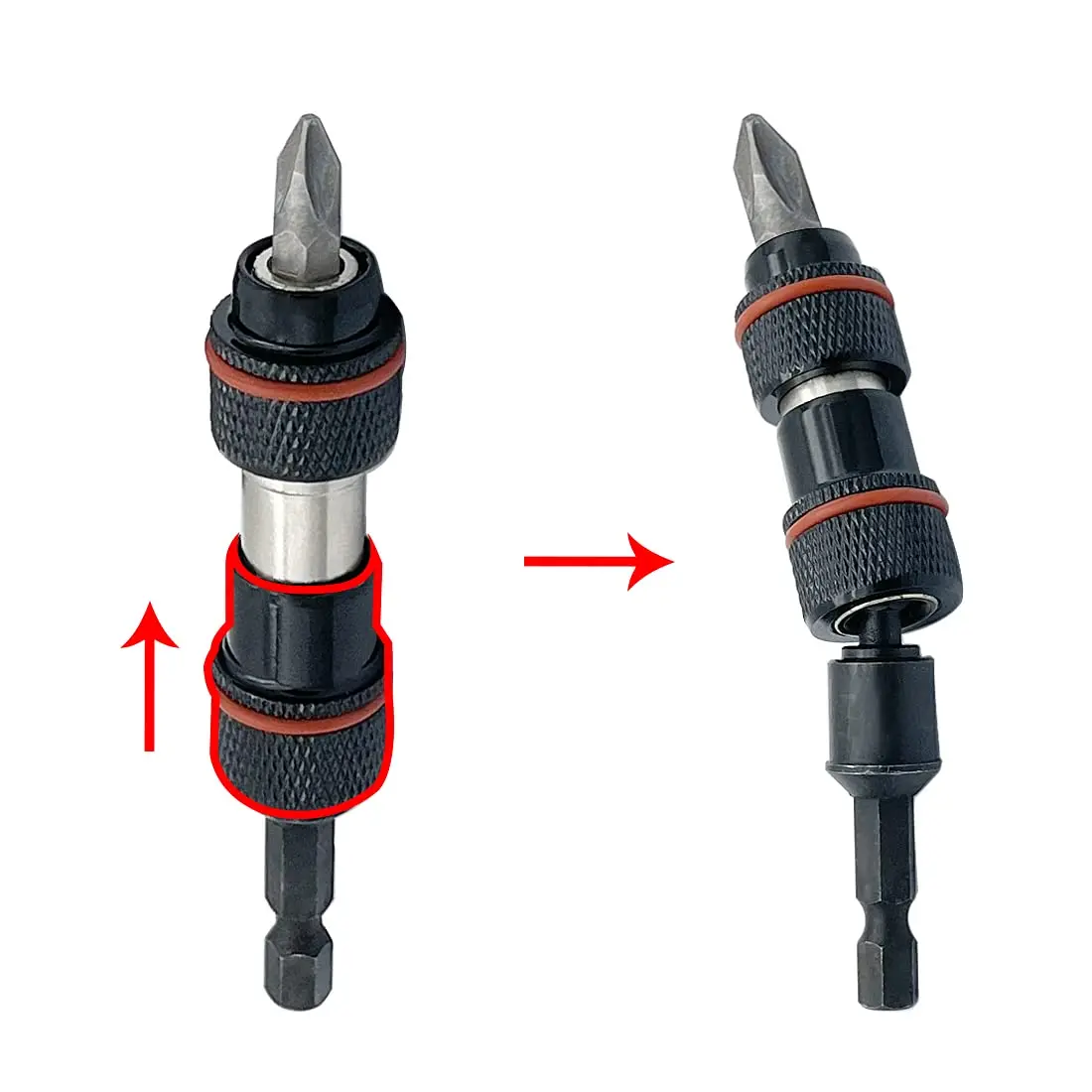 Upgrade Magnetic Screwdriver Drill Bit Holder Angle Pivoting Bit