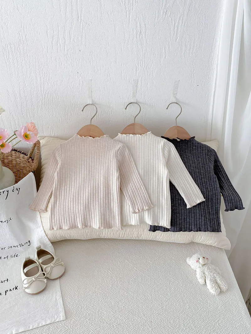 Cute Baby Long Sleeved Tshirt Solid Color