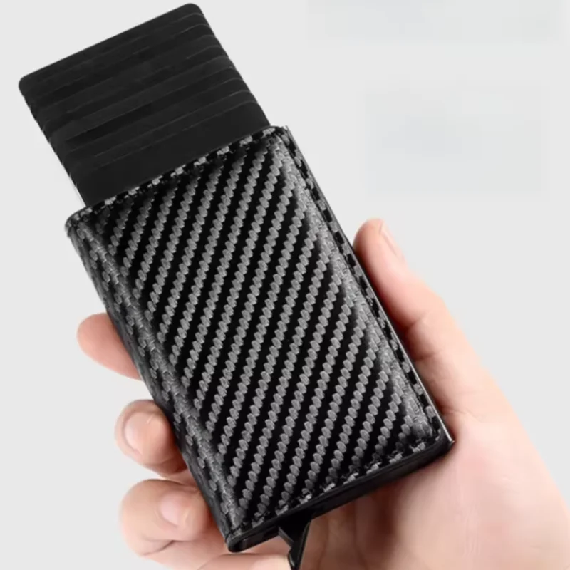 محفظة بطاقات أنيقة منبثقة للرجال والنساء - مشبك بطاقات آمن مضاد للسرقة وحامل أموال بسيط