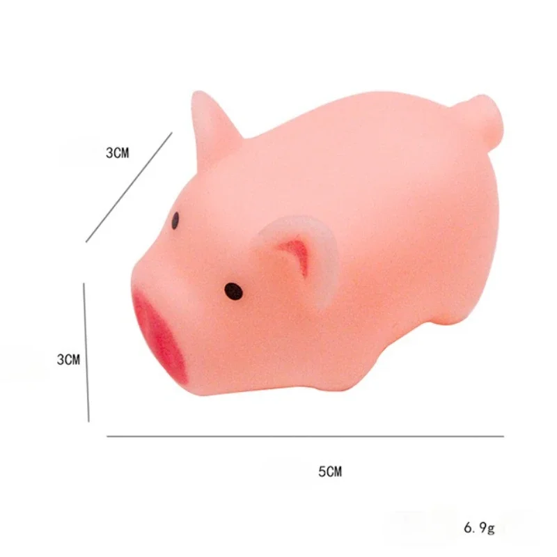 Baby Children Kawaii Mini Rubber Skin Cartoon Pig Baby Bath Toys Pink Rubber Screaming Sound Piggie Party Favors for Kids