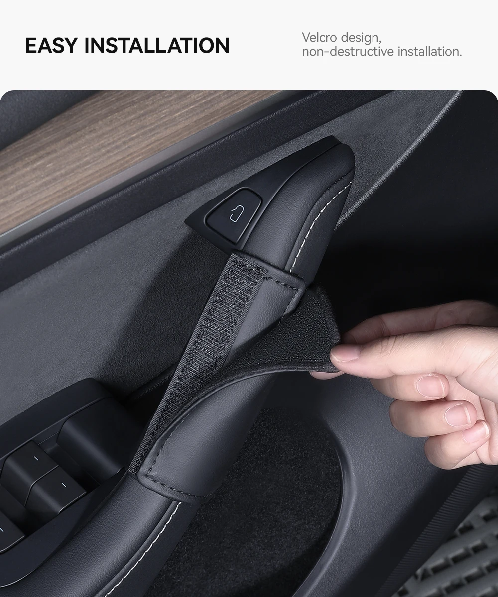 Door Inner Handle Protector Cover Leather For Tesla Model 3 Y Highland Juniper C