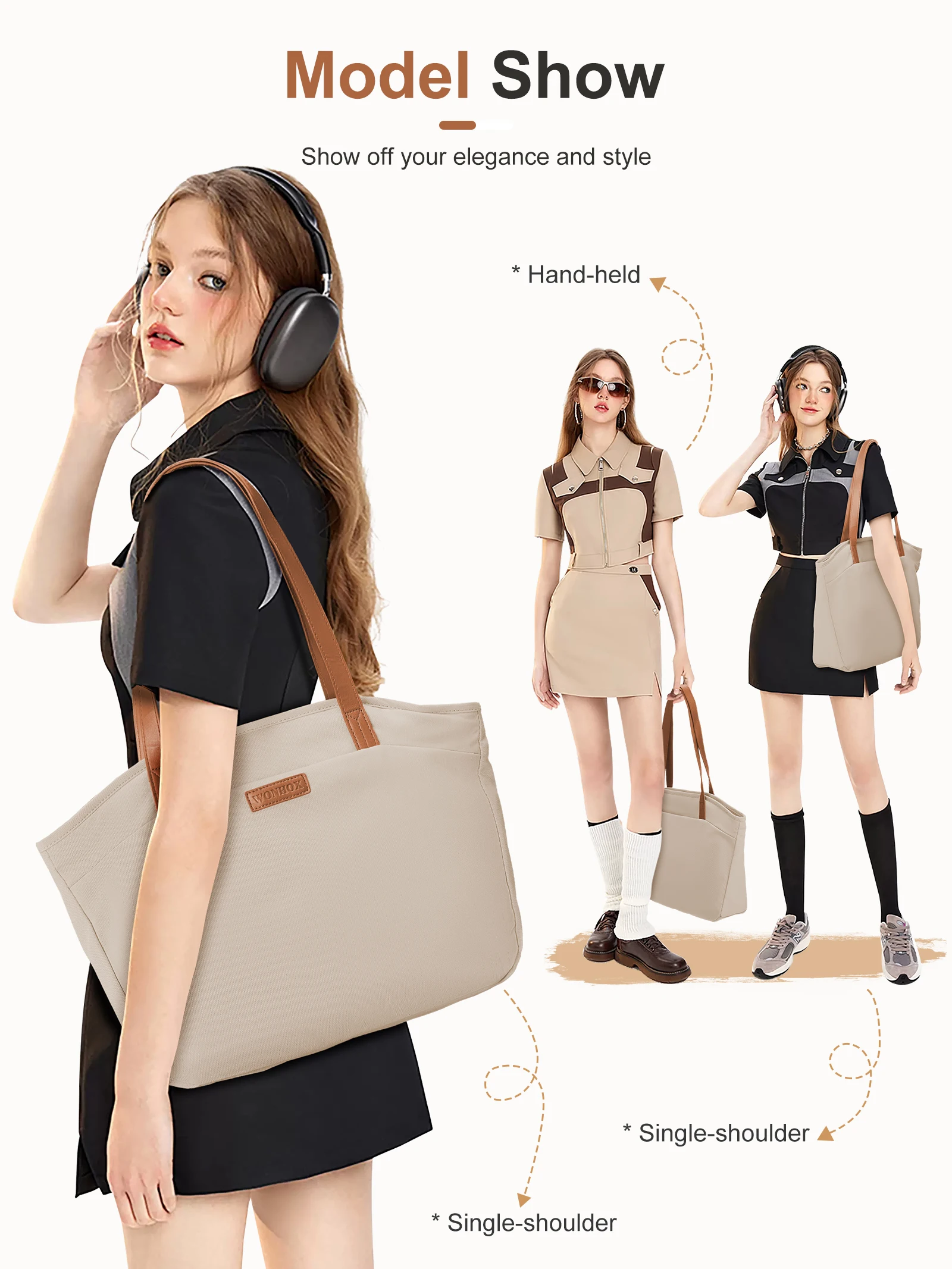 Fresh Sweet Girl Women Handbag Fashionable High end tote bag Laptop Shoulder Bag Leisure Shopping Commuter Women's Underarm Bag