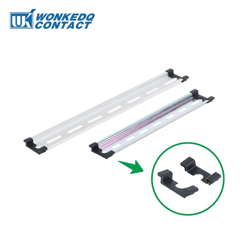Din Rail Din Rail Terminal Block 2Pcs NS35-HT-B/T Din Rail Cut Resistant Protect 7.5 Thickness Black/Transparent Terminal Block End Cap Protector
