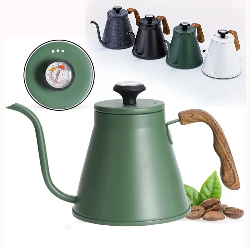 

Large Capacity Coffee Kettle, Thermometer Pour Over, Stainless Steel Tea Pot, Gooseneck Kettles, Drip Barista Accessories, 1.2L