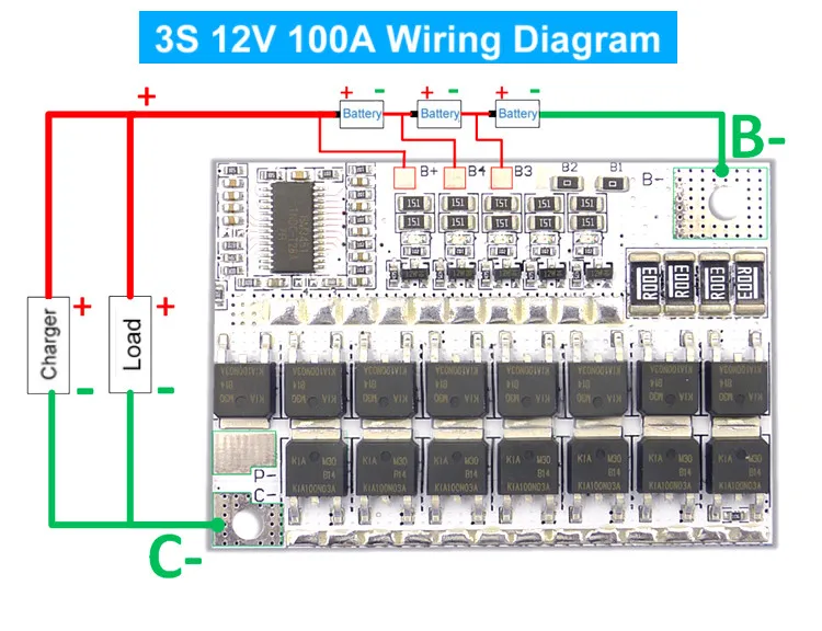 3S/4s/5s BMS 12v 16.8v 21v 3.7v 100a Li-ion Lmo batteria al litio carica del circuito di protezione della batteria ai polimeri di litio - immagine 4
