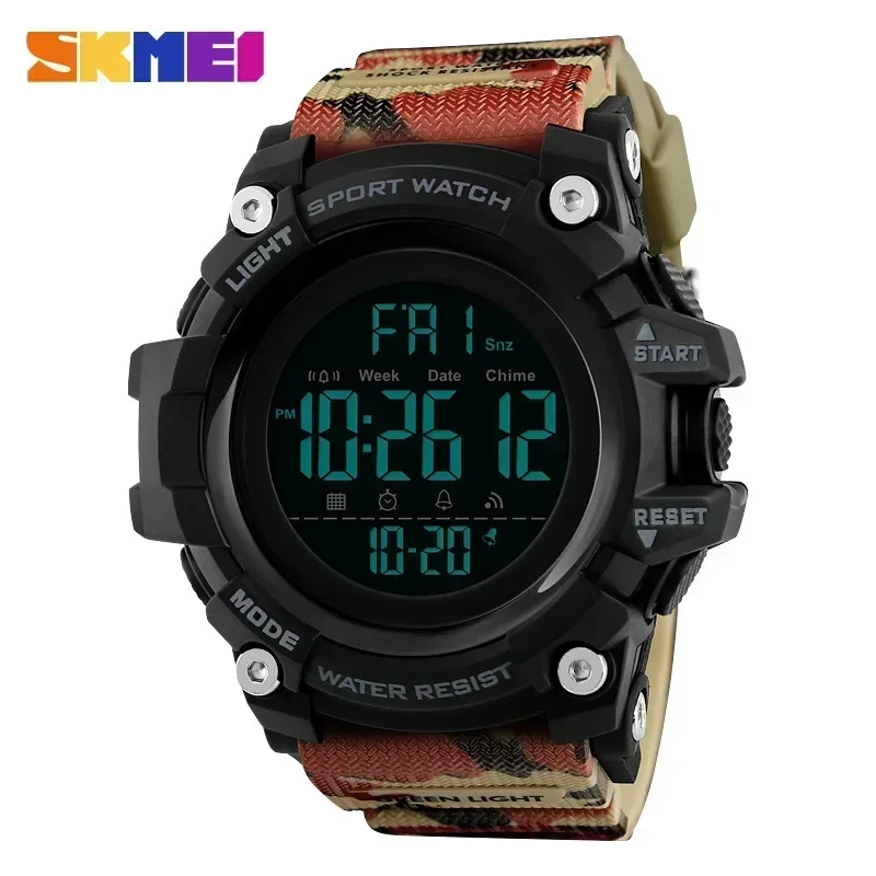 SKMEI 1384 Soft Clock For Male reloj hombre with Shockproof 2 Time  Sport Watch Stopwatch Count Down Mens Digital Watches 5