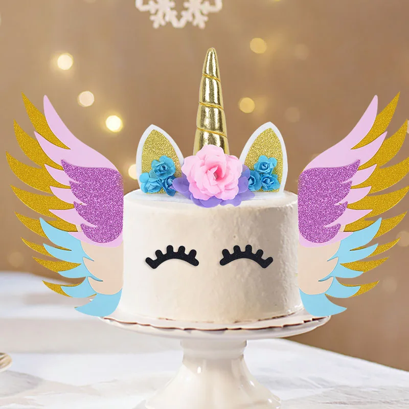 Einhorn Hörner Kuchen Topper Kit Kinder Geburtstag Kuchen Dekorieren Junge Mädchen Baby Dusche Einhorn Thema Liefert Party Hochzeit Dekoration – Detail 6
