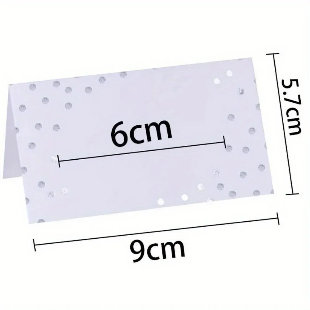 20/50/100pcs Gold Silver Dot Wedding Seating Number Table Card Name Place Cards Decor Christmas Birthday Party Greeting Card