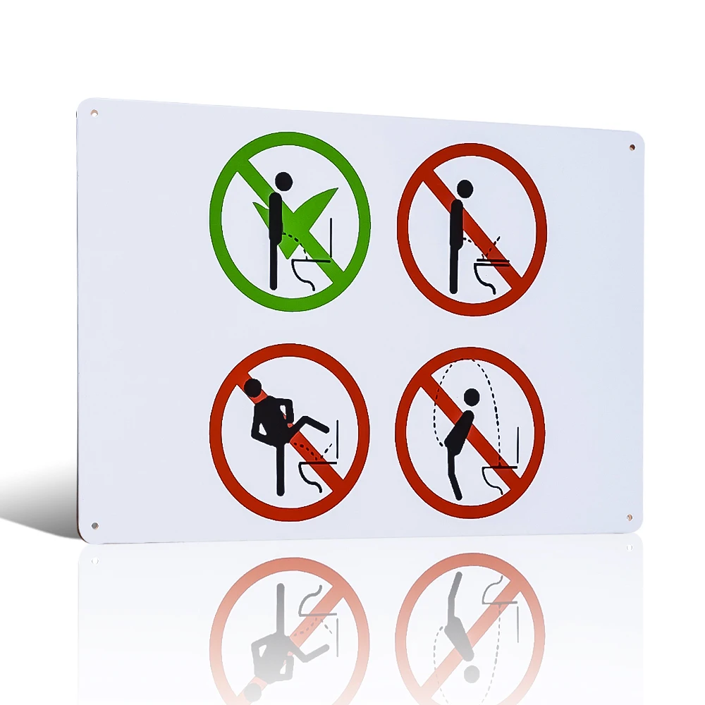 

Toilet Rules Funny Sign Bar Cafe Garage Wall Decor