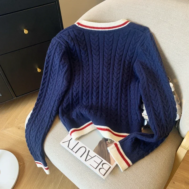 Fashion Knitted Cardigan Women V-Neck Pullover Warm Knitwear Jumper Clothes Casual Sweater Autumn Winter Kpop 2000s Aesthetic