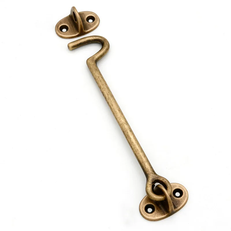 Door Latch Antique Bronze Wind Brace Cabin Hook Brass Eye Shed Gate Door Latch Silent Holder for Window Door Stay Catch Eye Bolt Hasp