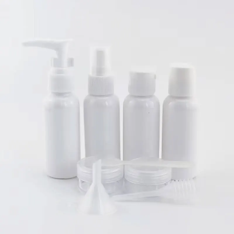 10pc/set Portable Travel Cosmetic Bottle Kit Personal Care Makeup Container Bottles By Plane Spray Lotion Cream Pump Container