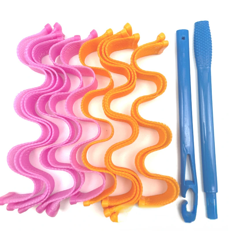12pcs Heatless Hair Curlers Magic Wave Formers Spiral Hair Rollers Wavy Curlers Women Hairstyle Roller Styling Tools hair styling tool hair curling tools