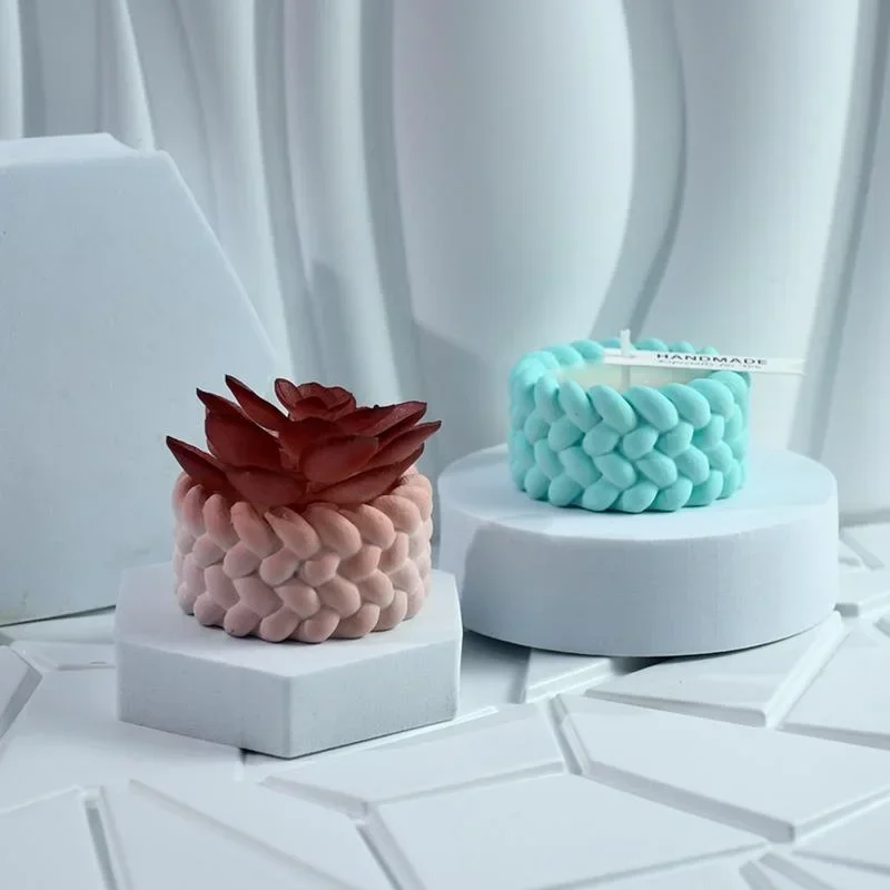 DIY Dropper Mold Hemp Rope Candle Holder Silicone Mold Candle Cup Gypsum Aromatherapy Storage Mold