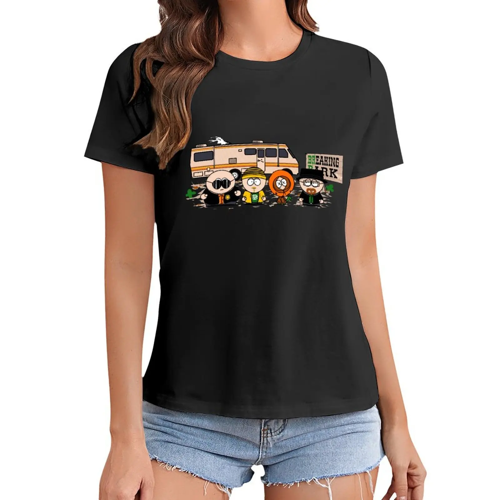 

Breaking Park T-Shirt anime Aesthetic clothing Women clothes