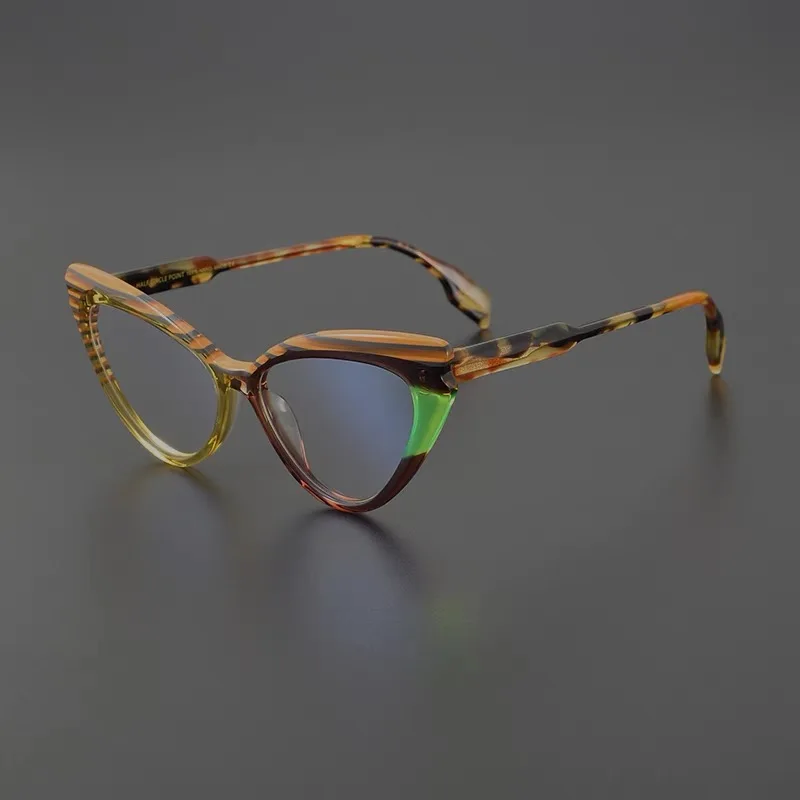 

Retro niche cat's eye glasses frame color matching plate myopia frames can be matched with degrees.