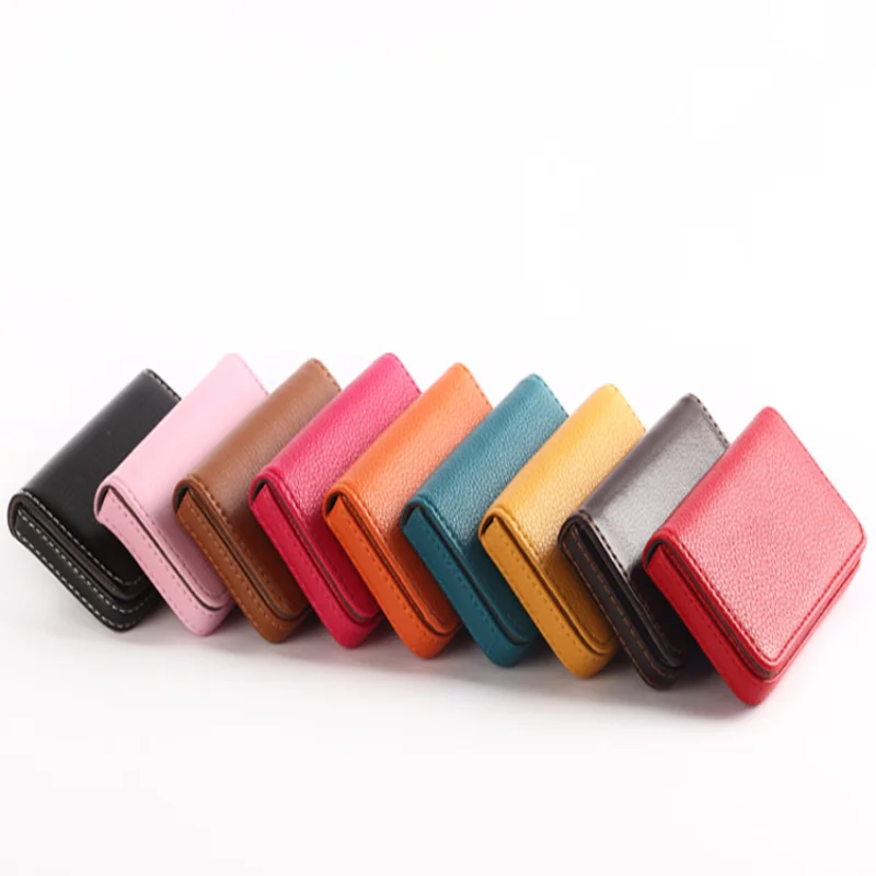 

Card Book bag Card Package Card Holder PU Leather Large Capacity Business solid color Name Card Holder