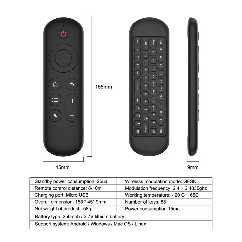 Mini Teclado sem Fio com Bluetooth 5.0 2.4g Luz de Fundo para Android tv Box tv Stick - Imagem 5