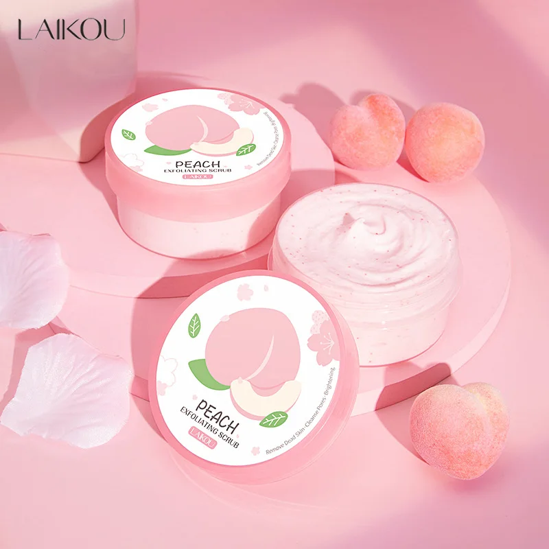 LAIKOU Peach Exfoliating Peeling Gel Facial Scrub Moisturizing Nourishing Repair Scrub Cleansing Face Cream Skin Care