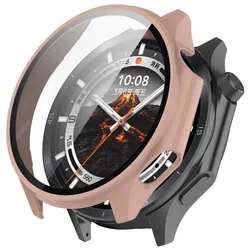 Tempered Glass Protective Case for Smart Watches - Durable Bumper Cover (Cherry Pink)