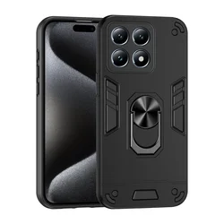 Xiaomi Armor Shockproof Lens Protect Case with Ring Magnet for Redmi 13C 4G (Black)