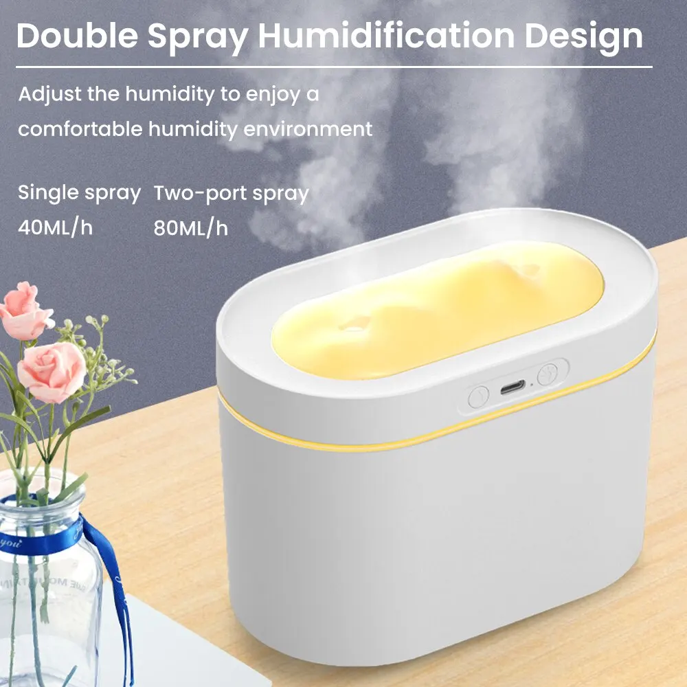 New Snow Mountain Dark Fragrance Double Spray Large Capacity Humidifier Silent Air Spray Humidifier Fit For Auto Home Office