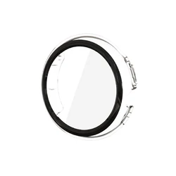 Premium Tempered Glass Case with Full Coverage Bumper - All-Around Screen Protector for Google Pixel Watch (Transparent)