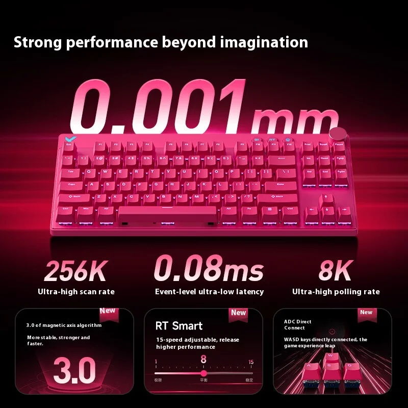 MCHOSE MIX 87 HE Gaming Keyboard 8kHz Polling Rate ADC Drict