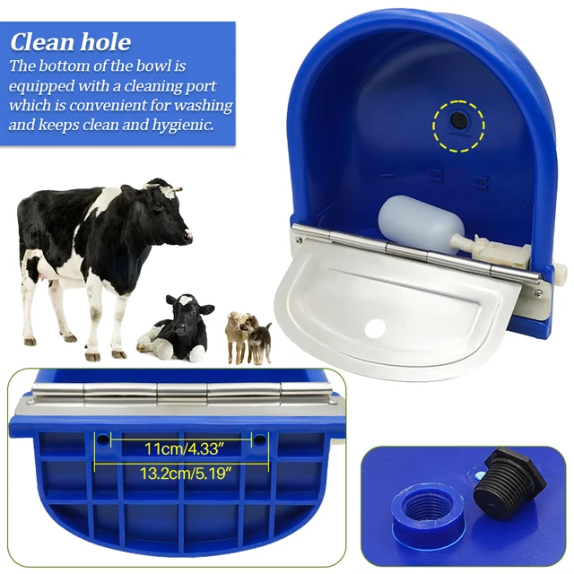 JOINPAYA 1 Pieza Tazón Automático Para Ganado Bebedero De Plástico Para
