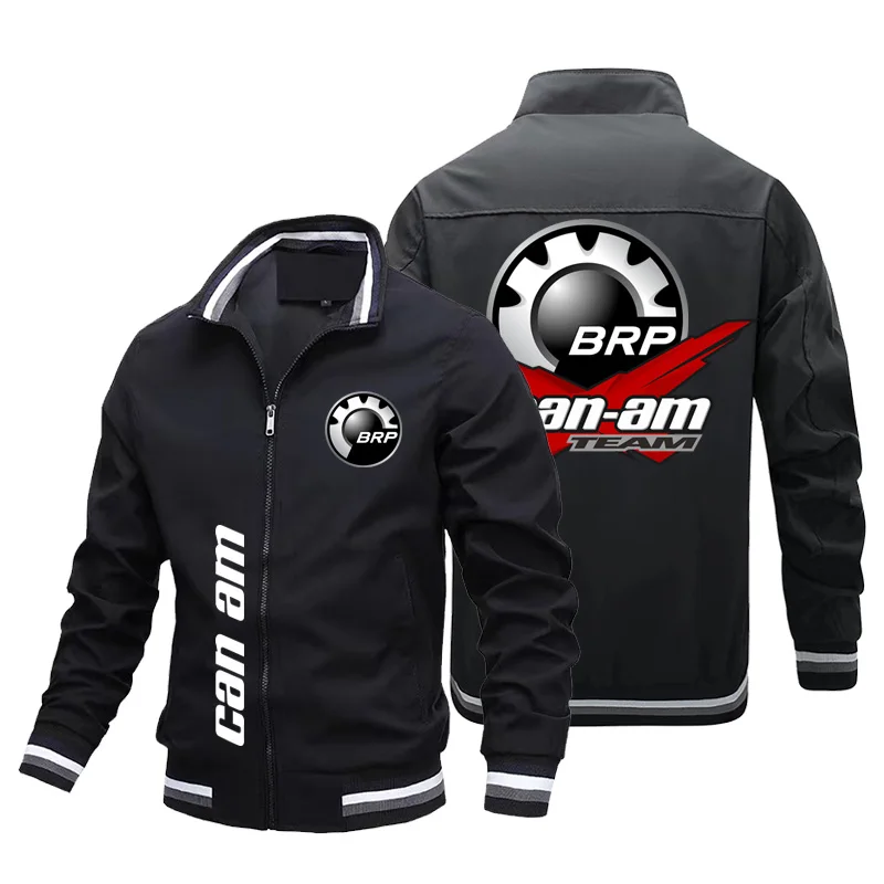 2024 New Trendy Men'S Brp Can-Am Logo Print Jacket Scrambling Giacca Da Moto Trendy Casual Biker Racing Jacket Abbigliamento Uomo