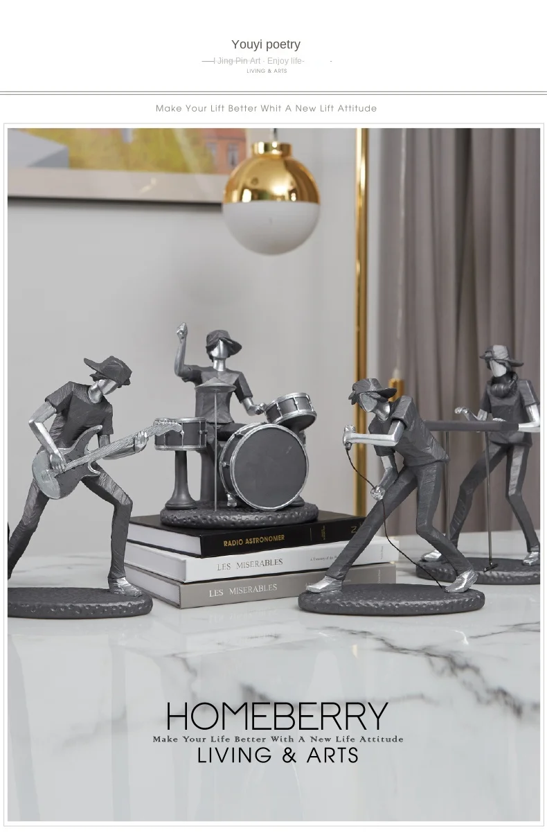 Music Band Character Resin Statue
