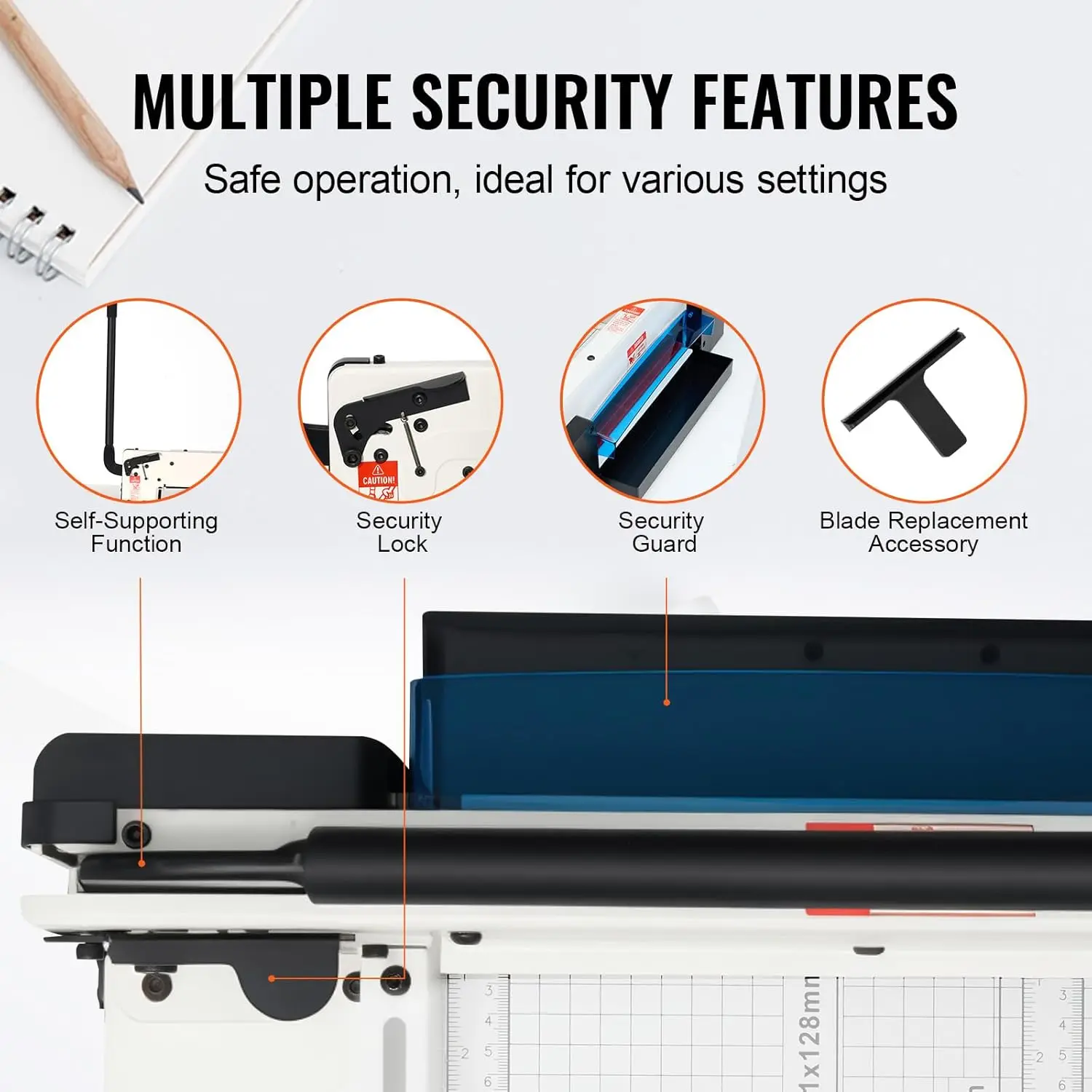 Heavy Duty Paper Cutter, 12" Industrial Commercial Guillotine Paper Cutter for A4 Paper, 400 Sheet Capacity 6