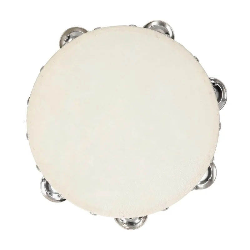 New 4/6/8inch Tambourine Orff Sheepskin Drum Wood Tambour Panderos Bell Jingles Percussion Musical Instruments Timbrel
