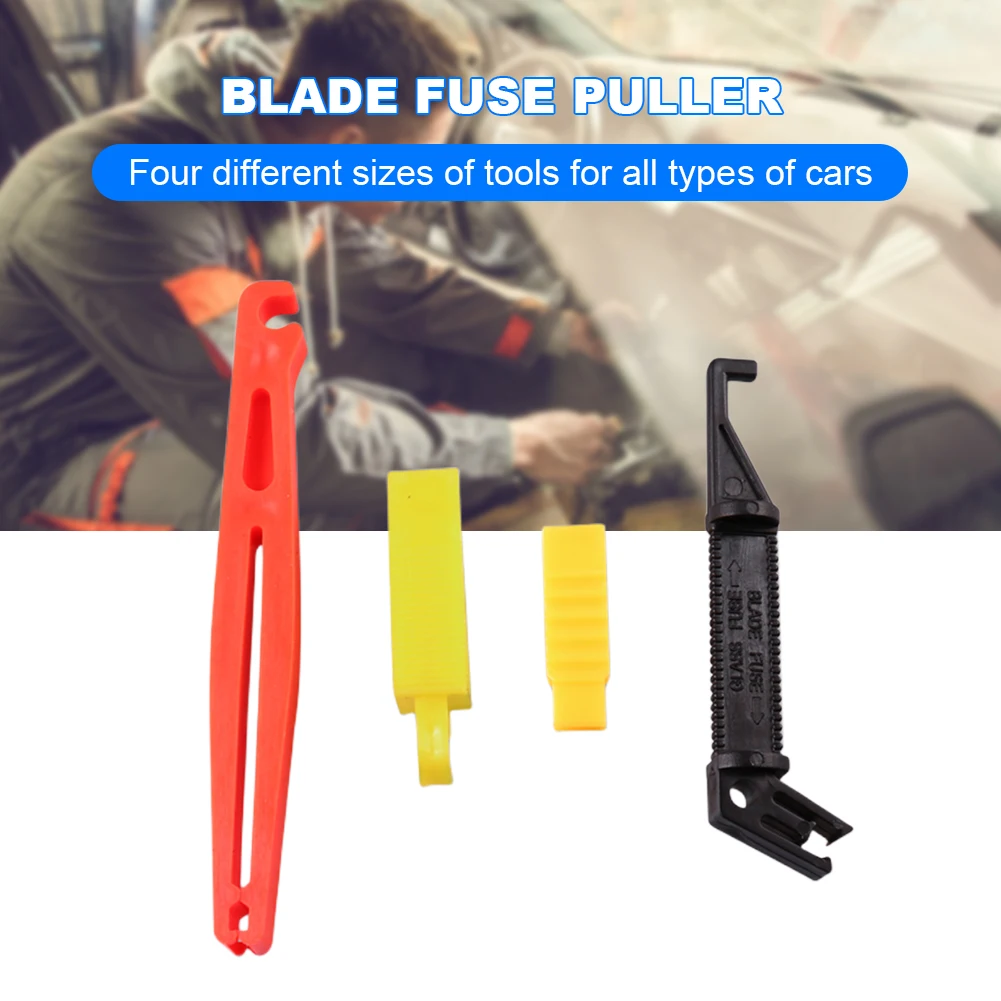 4Pcs Car Fuse Extractor Automobile Fuse Clip Mini Puller Blade Remover for Car Holder Box Disassembly Tool
