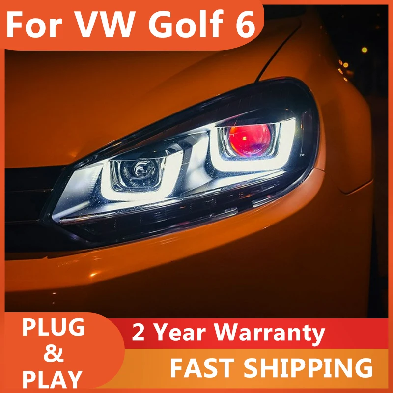 

Headlight For VW Golf 6 MK6 2009-2013 Car автомобильные товары LED DRL Hella 5 Xenon Lens Hid H7 Golf6 Car Accessories