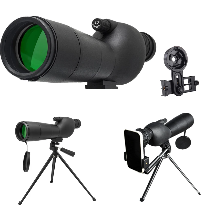 

25-75x60 зум Зрительная труба Bak4 призма Водонепроницаемый Анти-туман ED линза телескоп Кемпинг наблюдение за птицами Охота со штативом