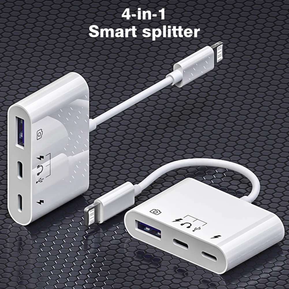 3-in-1 Lightning to USB Camera Adapter Byscoon 3-in-1 Lightning to USB Camera Adapter with USB C Headphone/Charging Port for iPhone 14 13 12 11 Pro with Female OTG