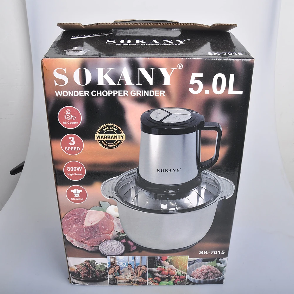 Houselin 5-liters Food Processors, Electric Chopper with Meat Grinder & Veggie Chopper - with Powerful 800W Copper Motor 6