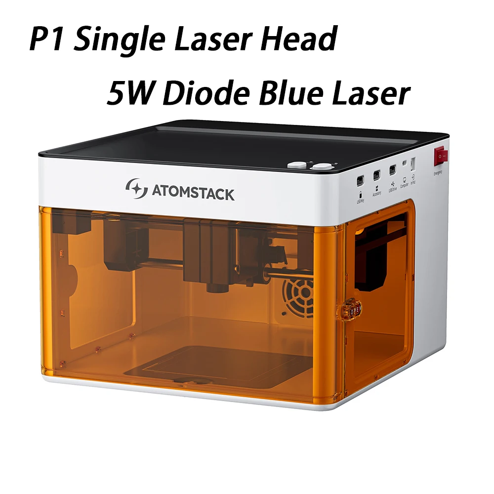 ATOMSTACK P1 5W ダイオードレーザー彫刻機 レーザー加工機 小型 ATOMSTACK P1レーザー彫刻機ポータブル10000m/分5Wダイオード1.2