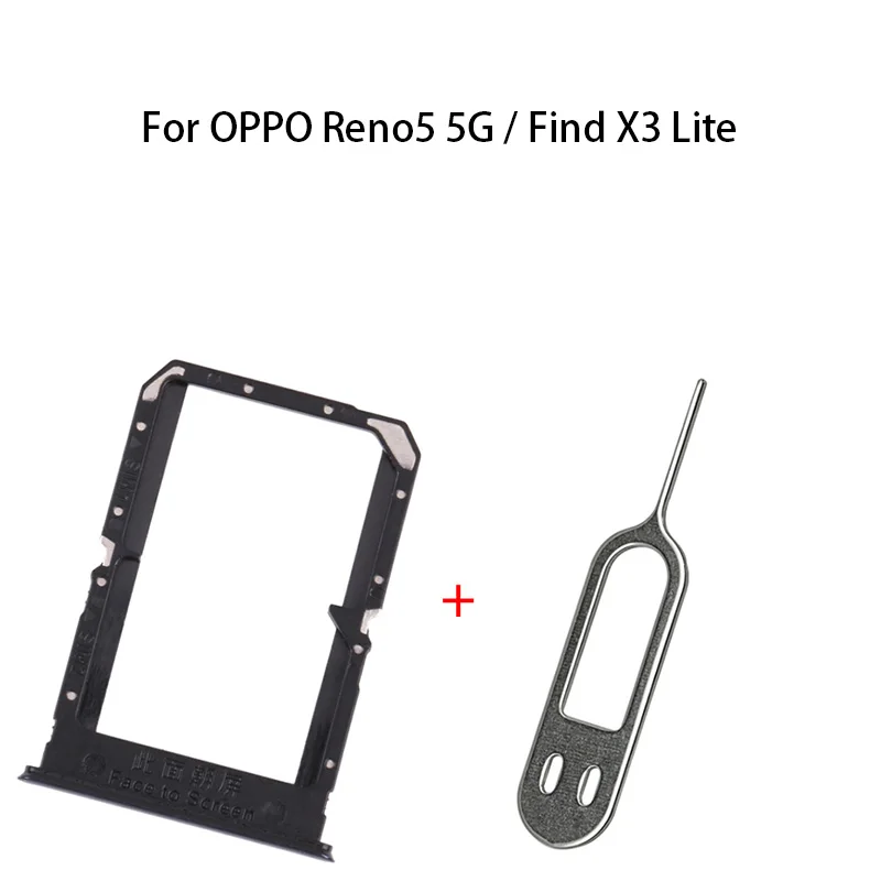 OPPO Reno5 5G / Find X3 Lite PEGM00 PEGT00 CPH2145용 SIM 카드 트레이 + SIM 카드 트레이 소켓 리더 홀더 슬롯