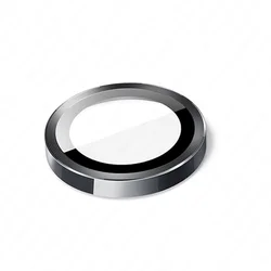 Premium Tempered Glass Camera Protector with Metal Ring - 6.1 Inch for iPhone 16 SE (Black 1)