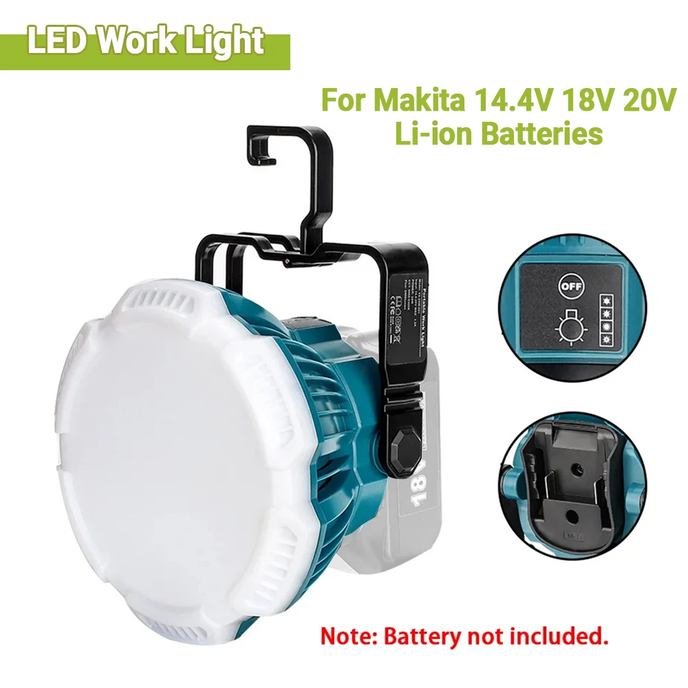 24W Tragbare LED Warnung Licht Arbeit Licht Außen Beleuchtung Für Makita Power Tools 14,4 V 18V 20V Lithium-Batterie LED Lampe
