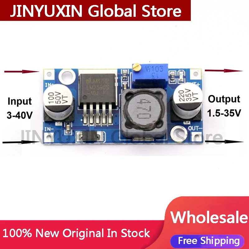 5Pcs Lm2596S Dc-Dc Step-Down Power Supply Module 3A Adjustable Step-Down Module Lm2596 Voltage Regulator 24V 12V 5V 3V Wholesale