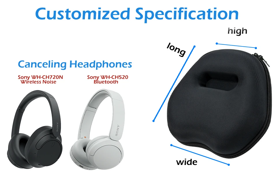 New Hard EVA Travel Carrying Bag Storage Case Cover for Sony WH-CH720N/ Sony WH-CH520N Wireless Bluetooth Headphones
