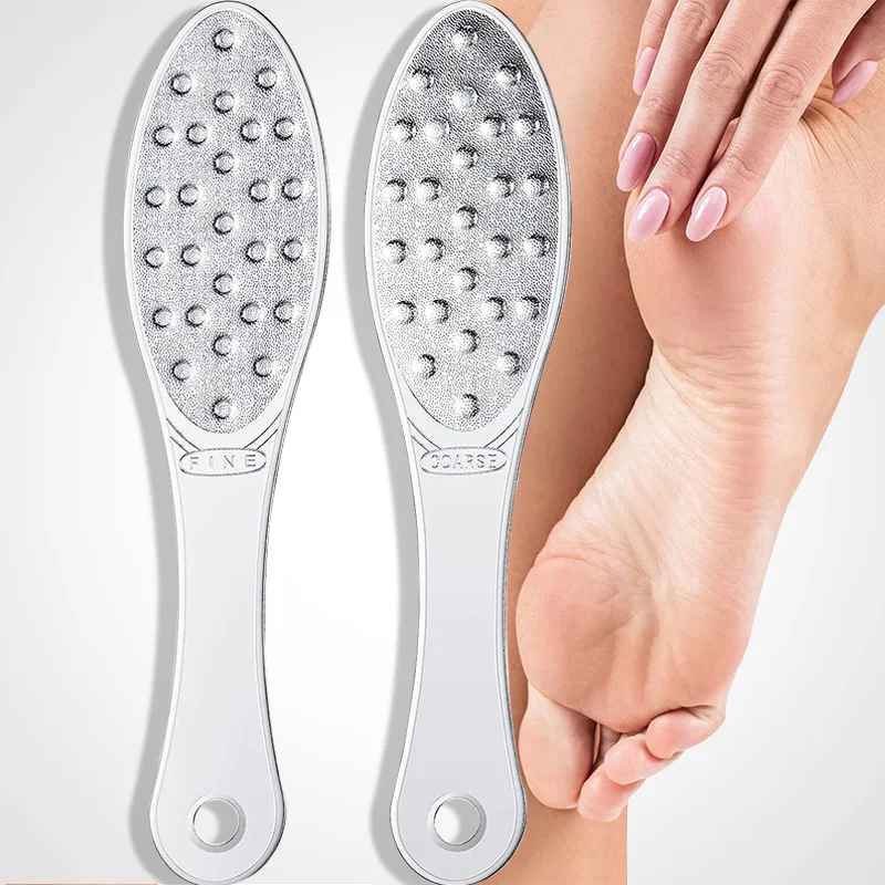 Stainless Steel Foot Scraper Metal Foot File Double SidedCallus Remover Professional for Wet or Dry SkinPedicure Tool Heel