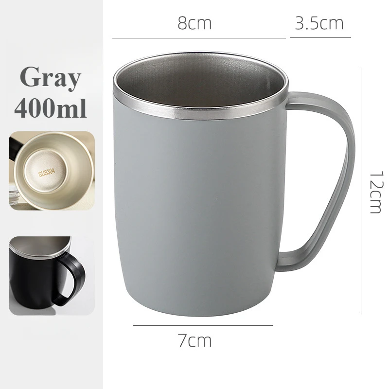 1PC Stainless Steel Mouthwash Cup Toothbrush Cup with Handle Wash Cup Premium Sense Couple Model Bathroom Accessories 5